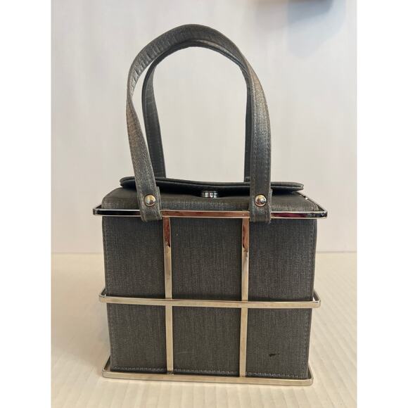 Vintage INSPIRED 1950s Wounded Bird Etra Box Purse with silver caging - Picture 3 of 16